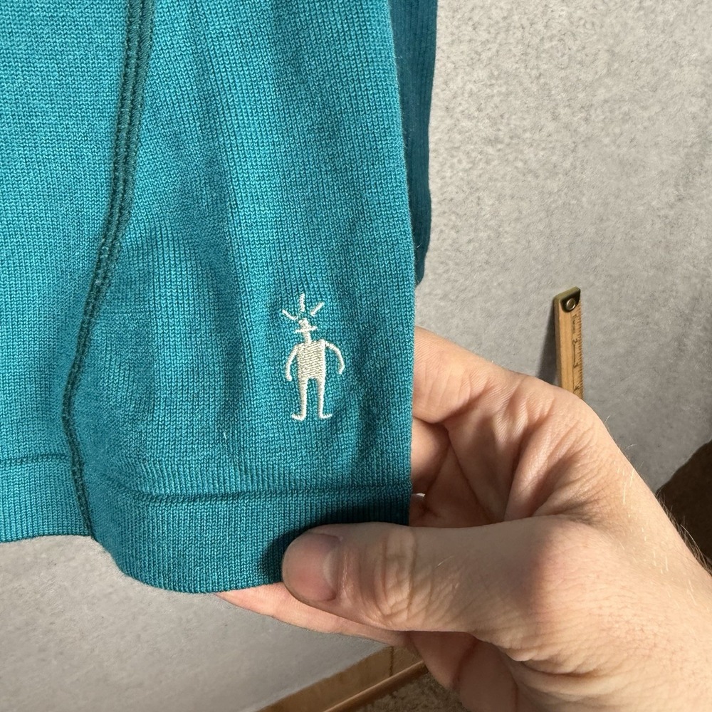 Smartwool Half Zip Womens Medium Merino Wool Ombré Teal Pullover Shirt - Picture 5 of 8
